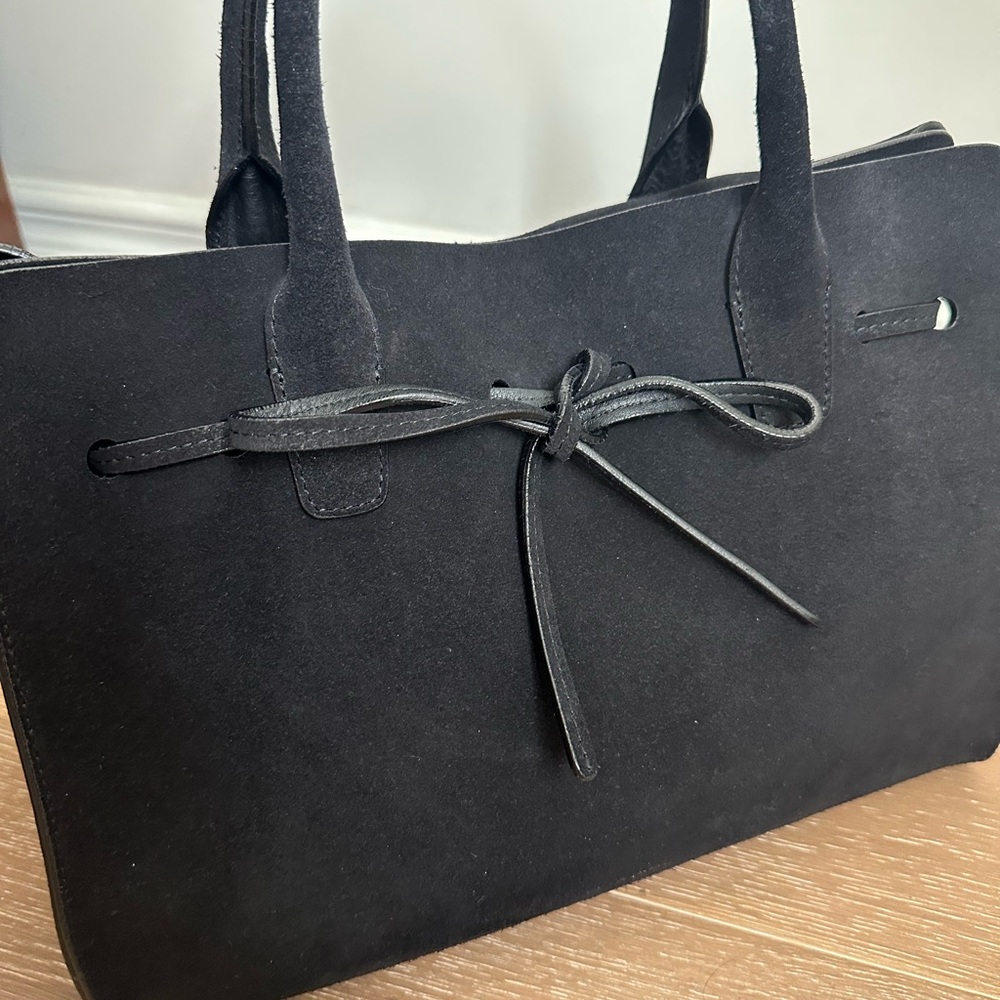 Mansur Gavriel Black Suede Sun Tote Bag